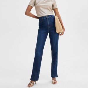 INC International Concepts Women's Size 14 High Rise Straight Dark Indigo Jeans